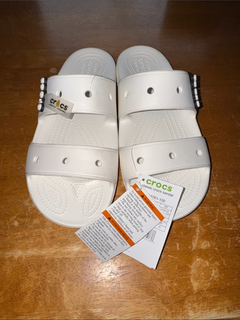 Crocs White Slides Size 10 NWT